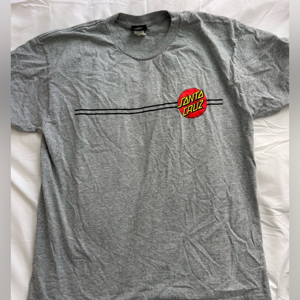 Santa Cruz Skateboards Gray T-Shirt with Red Logo